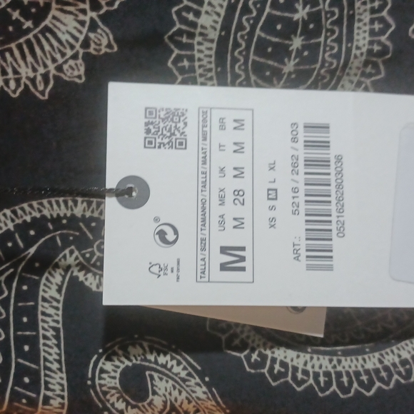 ZARA printed paisley long sleeves top size Medium  NEW - Picture 10 of 15